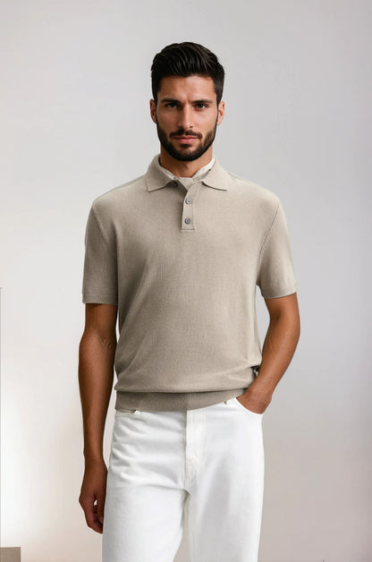 Firenze katoenen Polo - Taupe