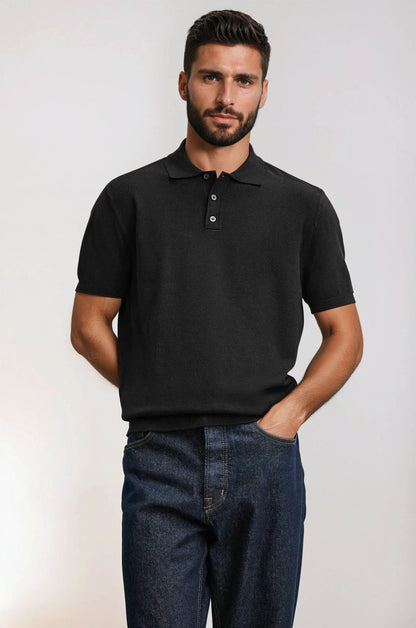 Firenze katoenen Polo - Zwart