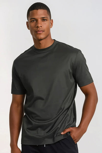 Premium glanzende T-Shirt donker groen