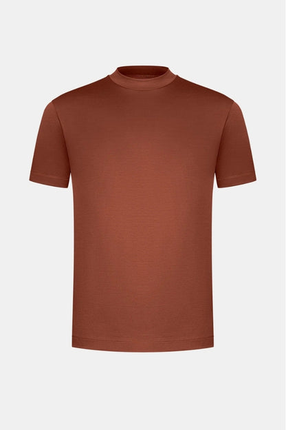 Premium glanzende T-Shirt donker bruin