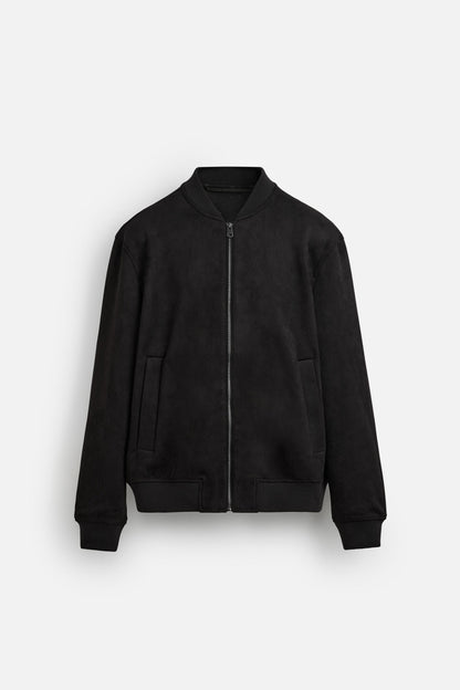 Luxe suede bomberjack zwart