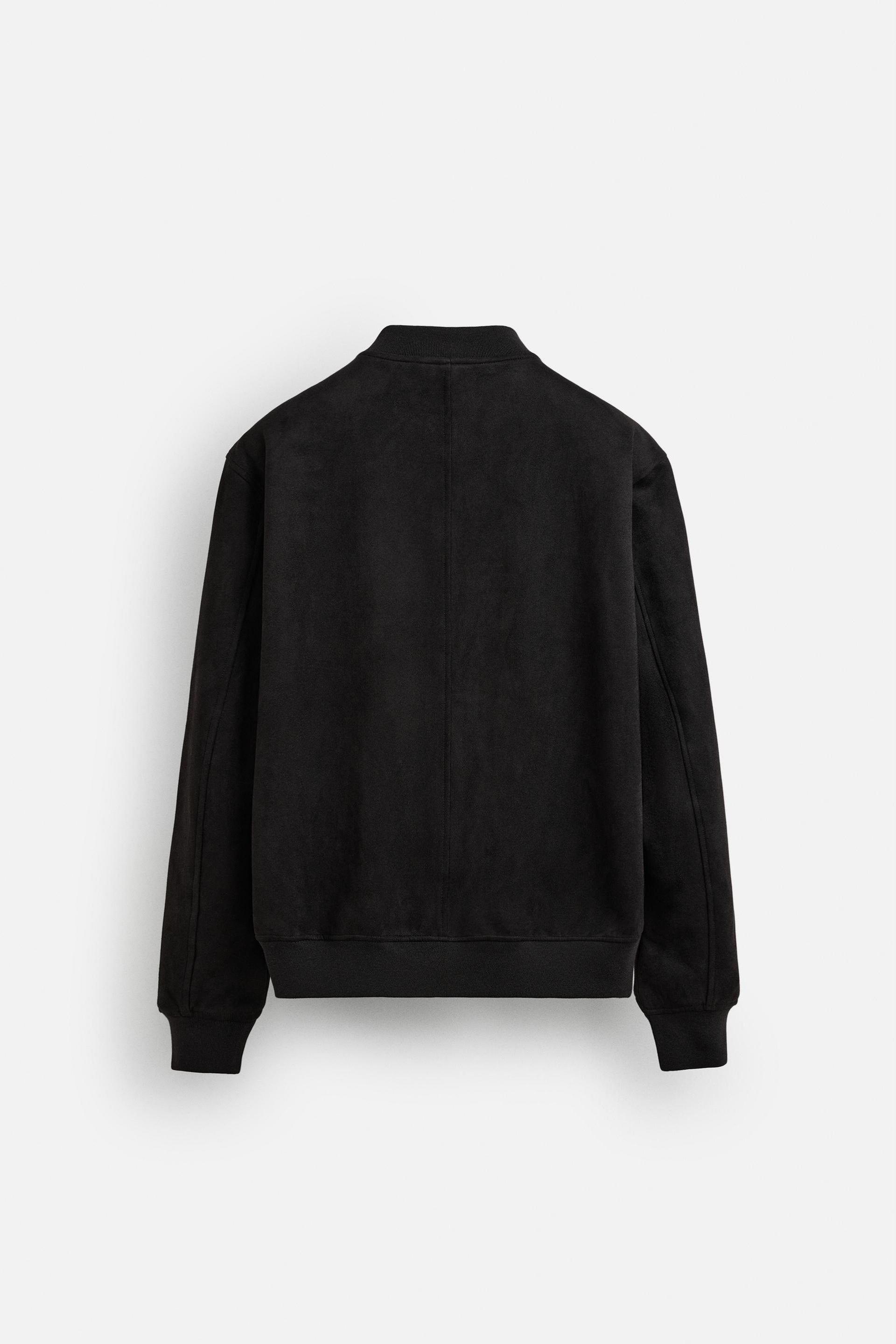 Luxurious suede bomber jacket black
