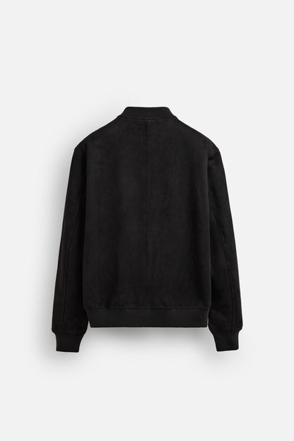 Luxe suede bomberjack zwart