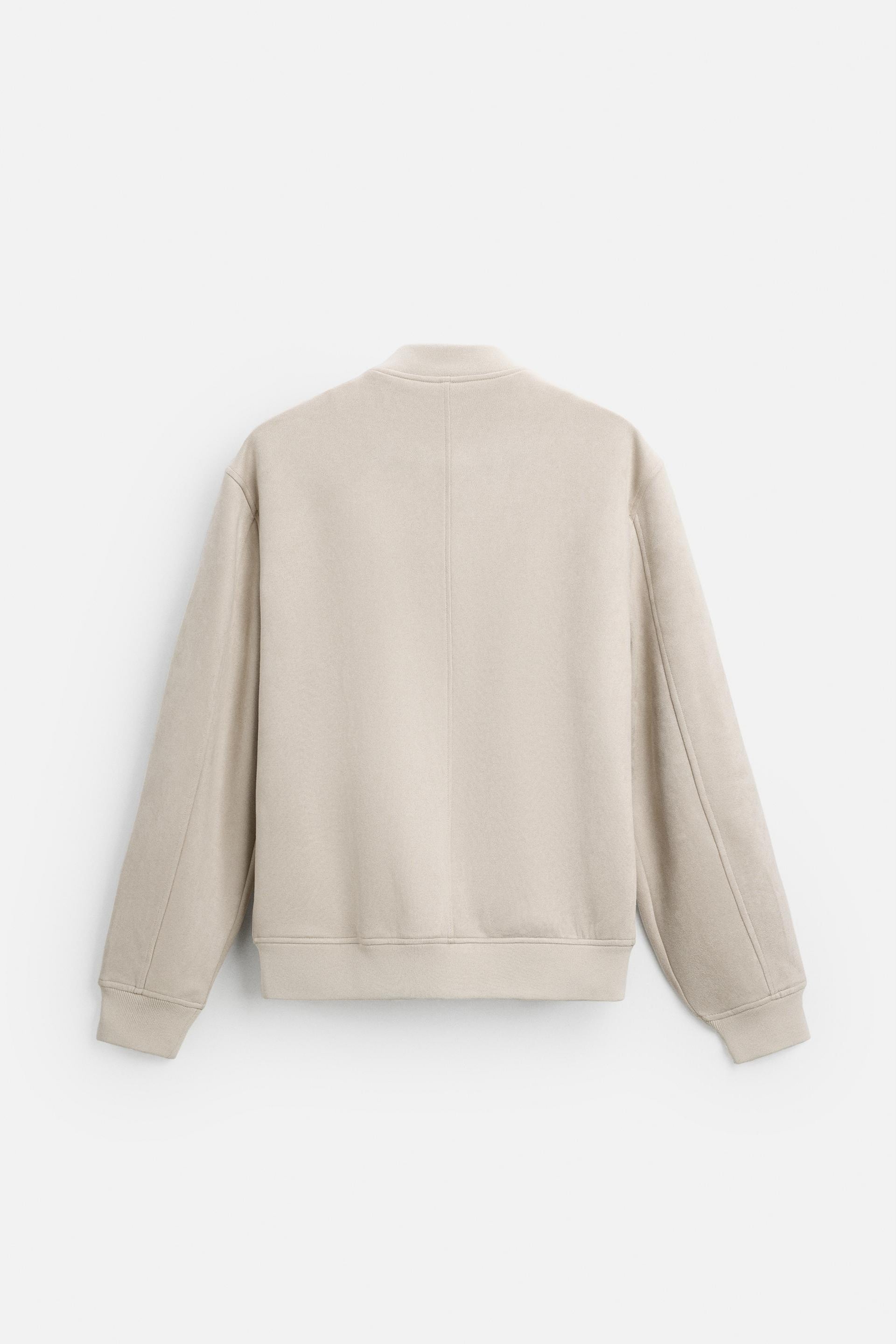 Luxurious suede bomber jacket off-white