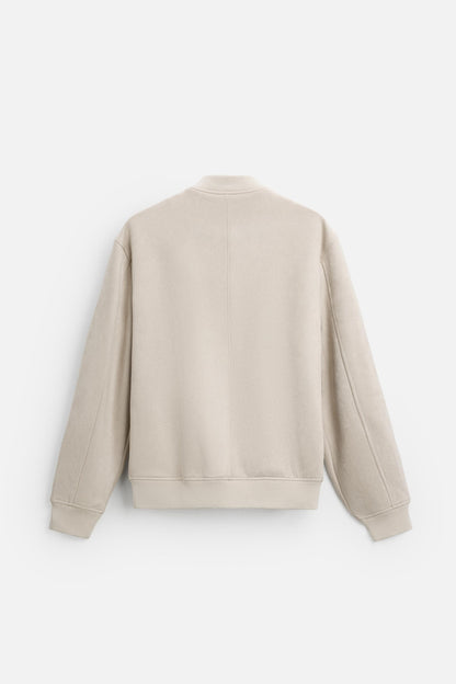 Luxe suede bomberjack gebroken wit