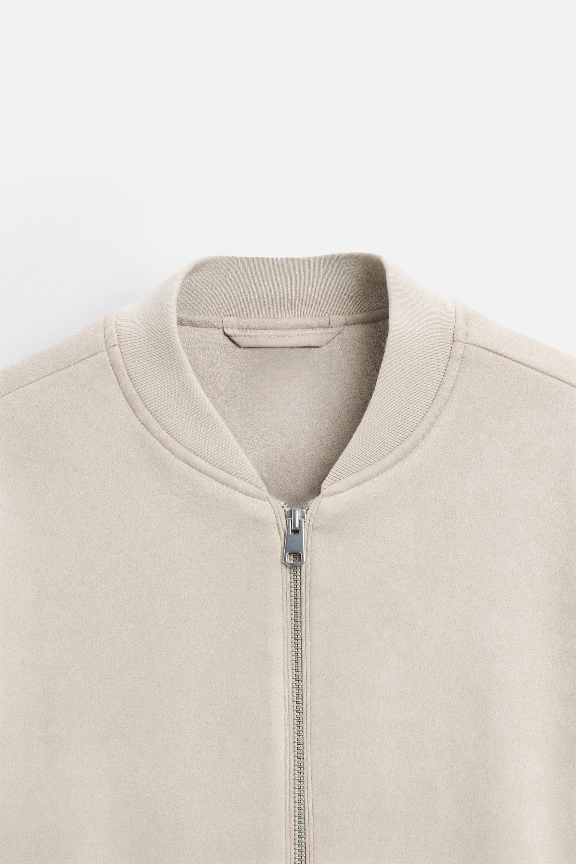 Luxe suede bomberjack gebroken wit