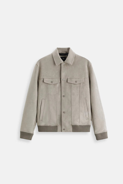 Luxe suede jack licht beige