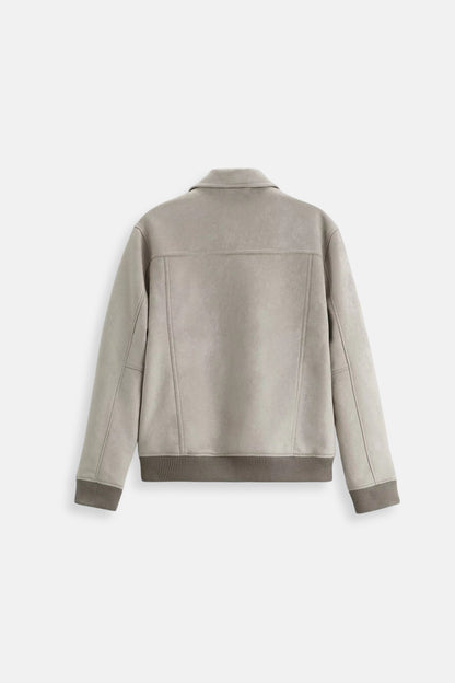 Luxe suede jack licht beige