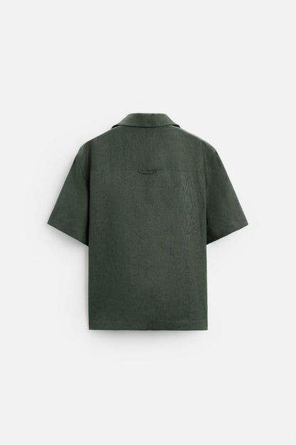 Premium linnen zomer set legergroen