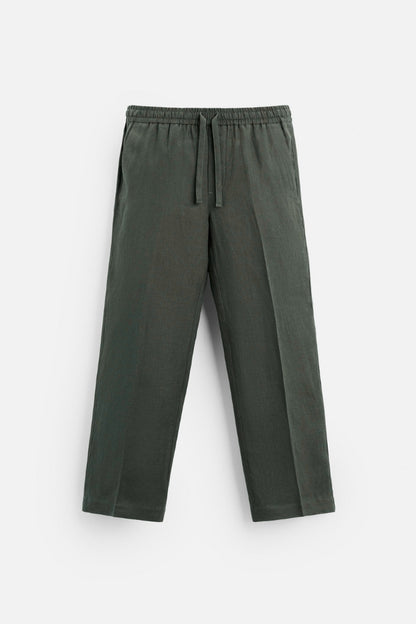 Premium linnen zomer set legergroen