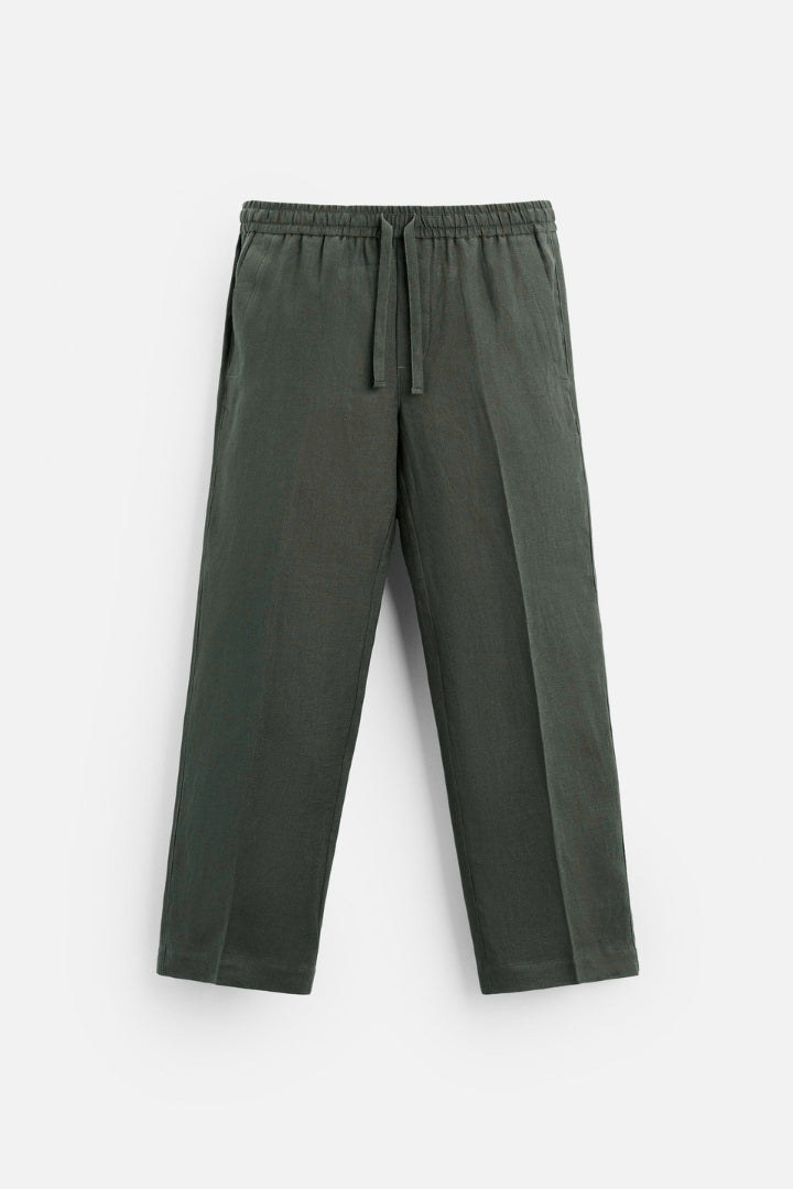 Premium linnen zomer set legergroen