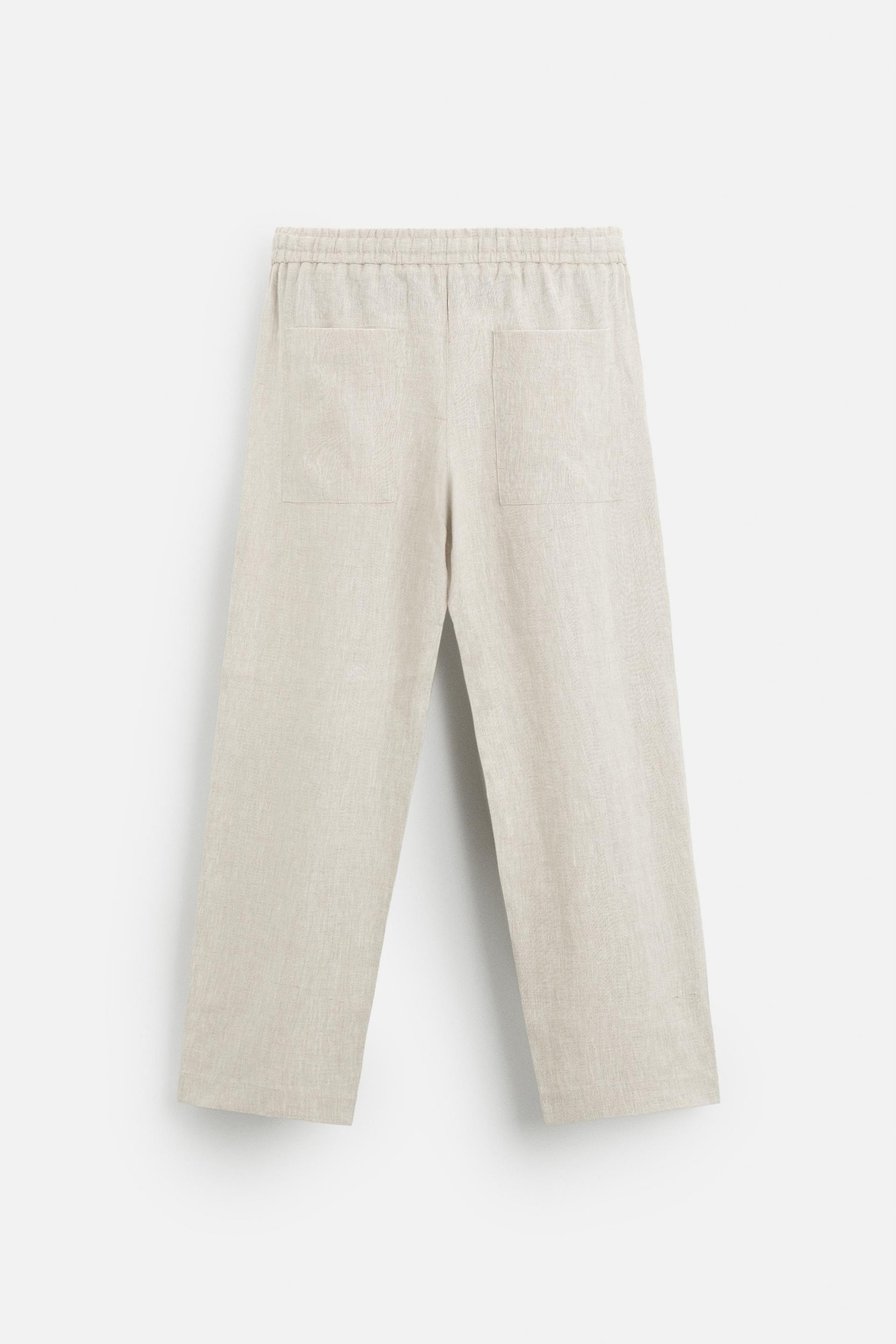Linnen broek licht beige