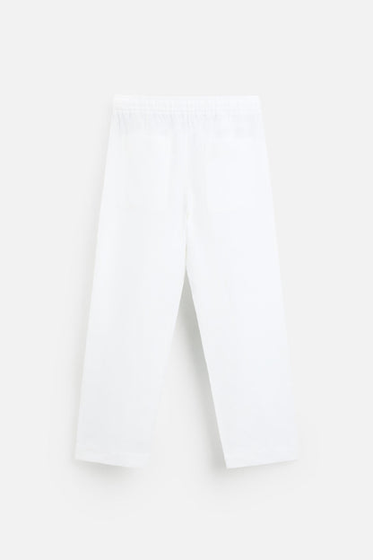 Premium linnen zomer set wit
