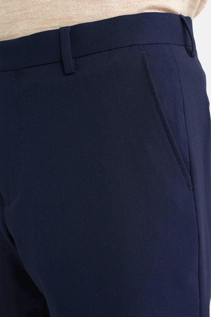Business chino lichte structuur navy blauw