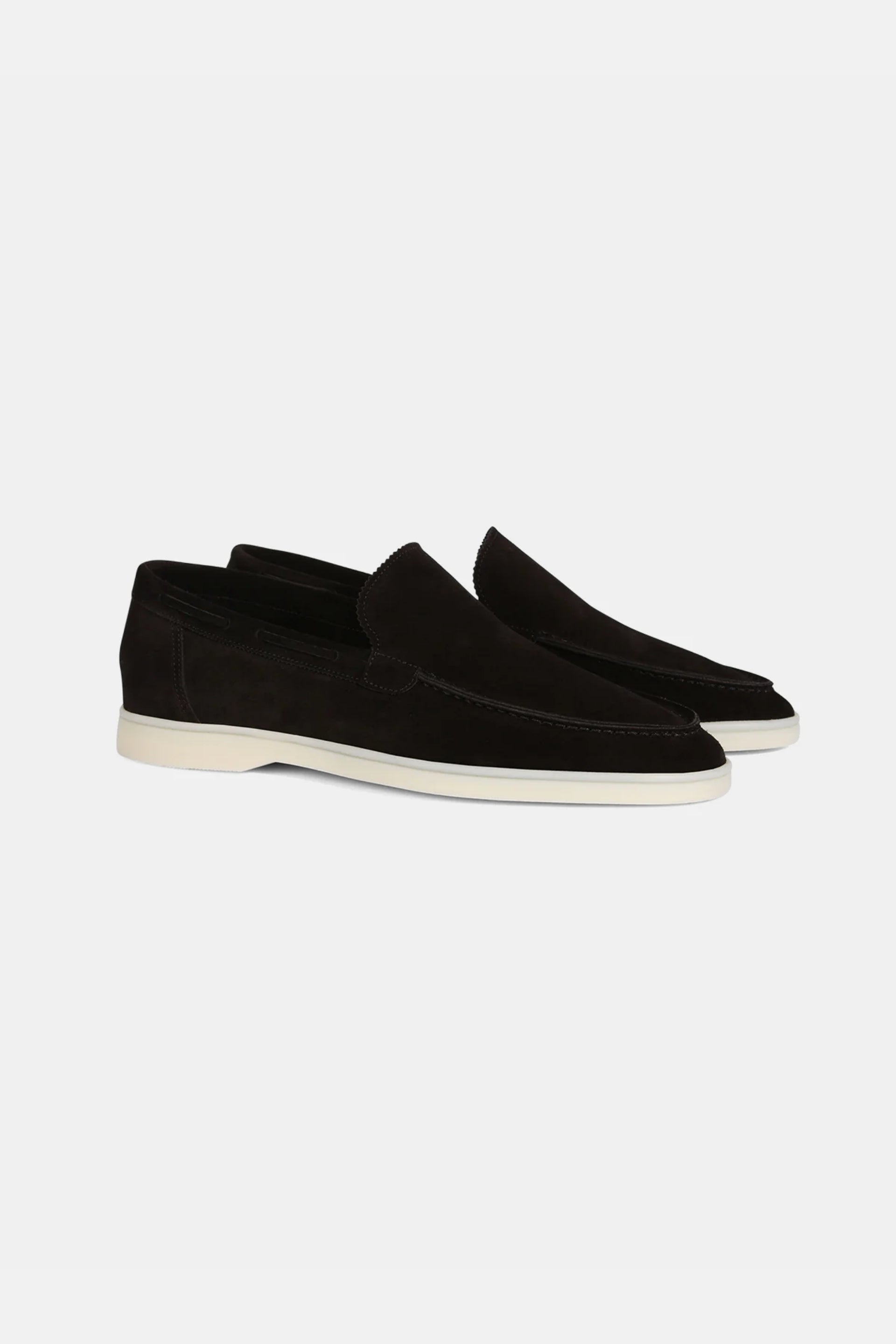 Lage suede loafers zwart