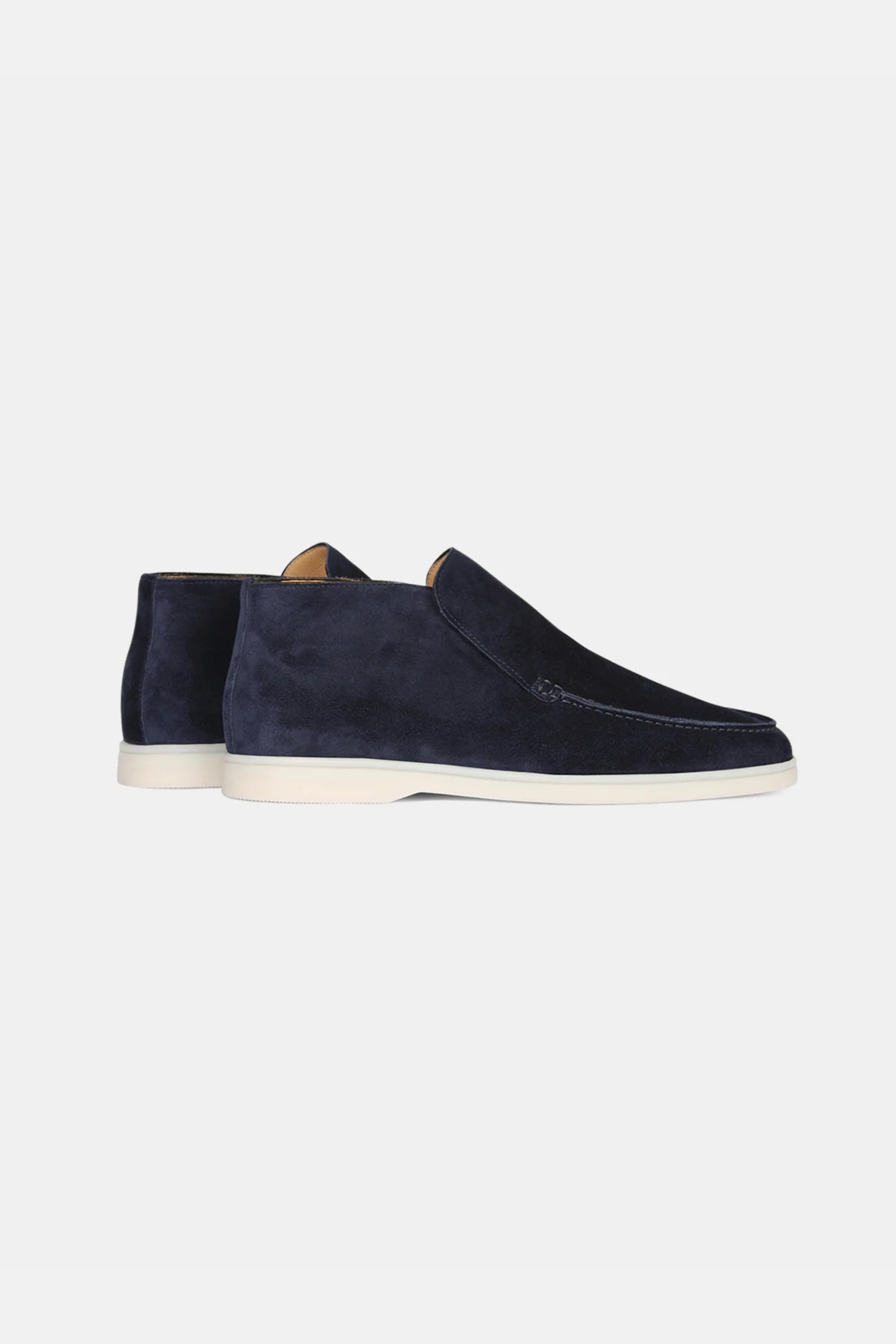Hoge suede loafers donkerblauw