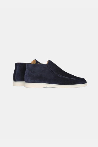 Hoge suede loafers donkerblauw
