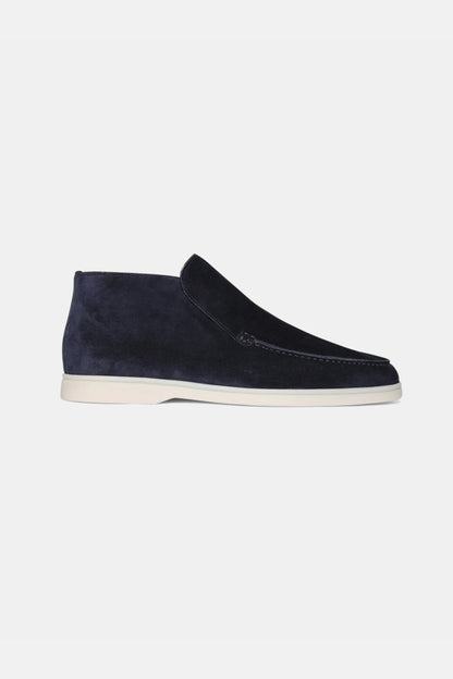 Hoge suede loafers donkerblauw