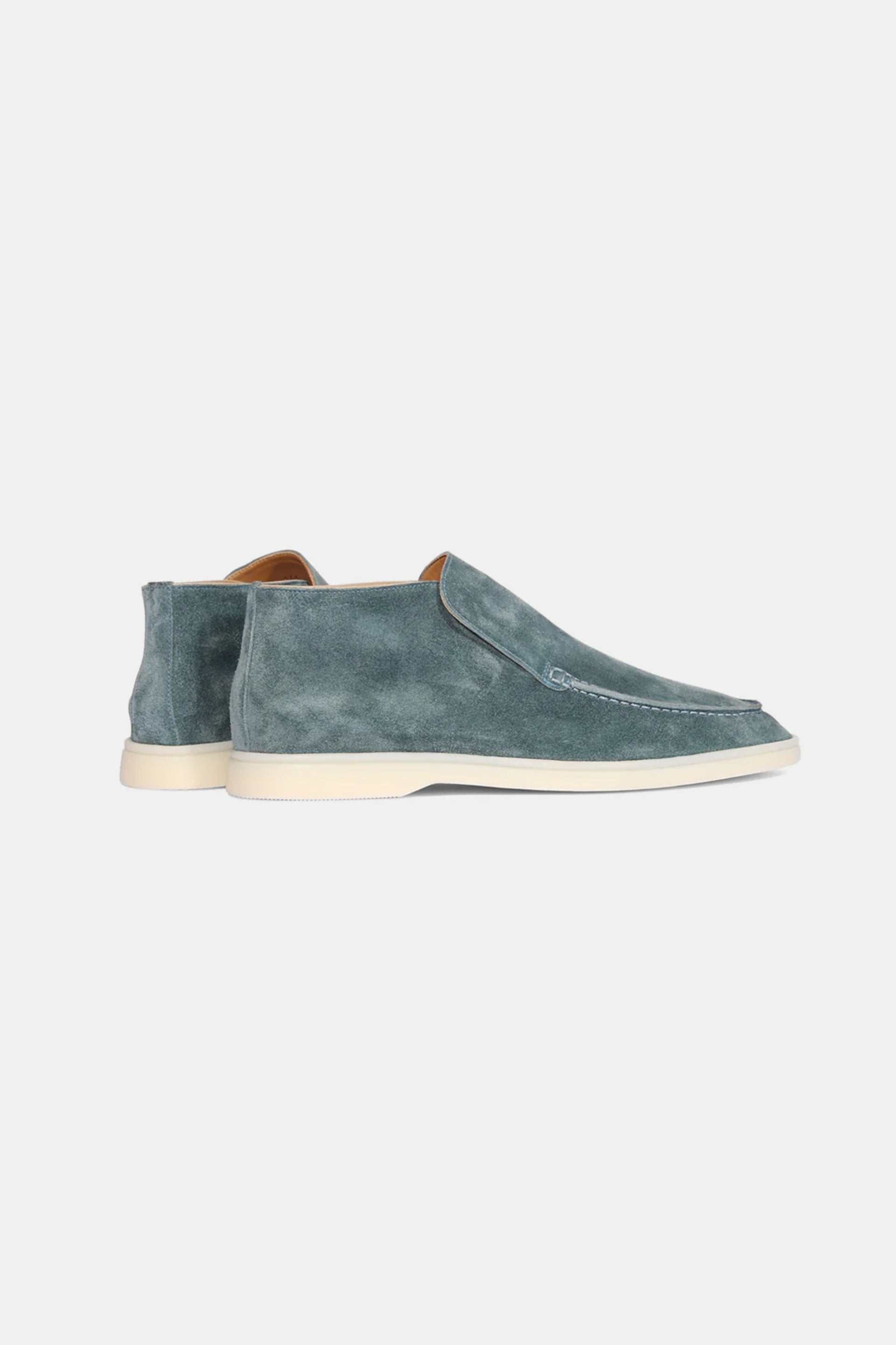 Hoge suede loafers sea blue