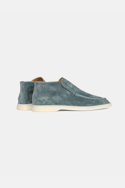 Hoge suede loafers sea blue