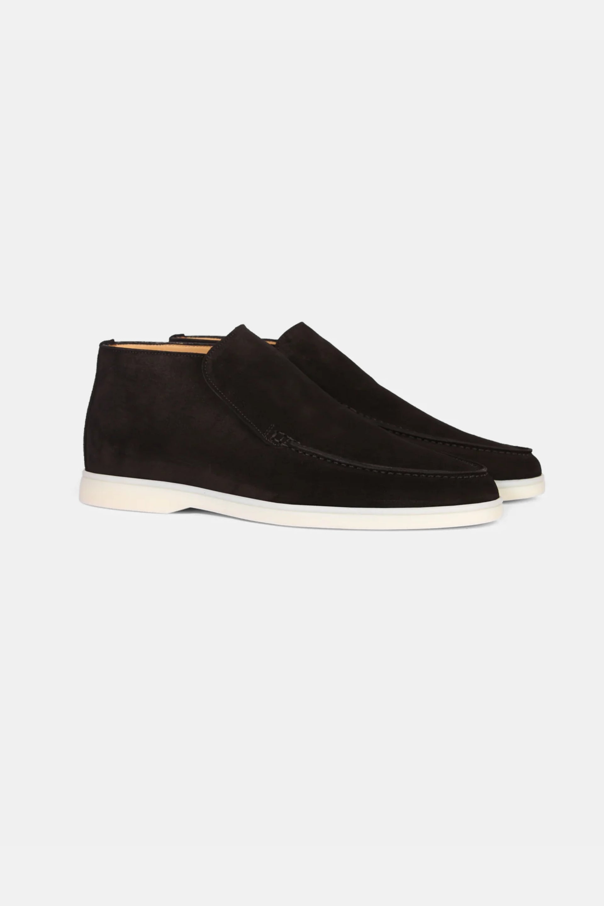 Hoge suede loafers zwart