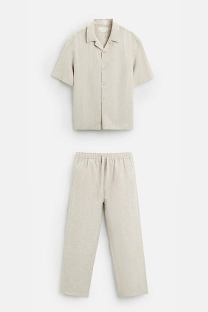 Premium linnen zomer set taupe