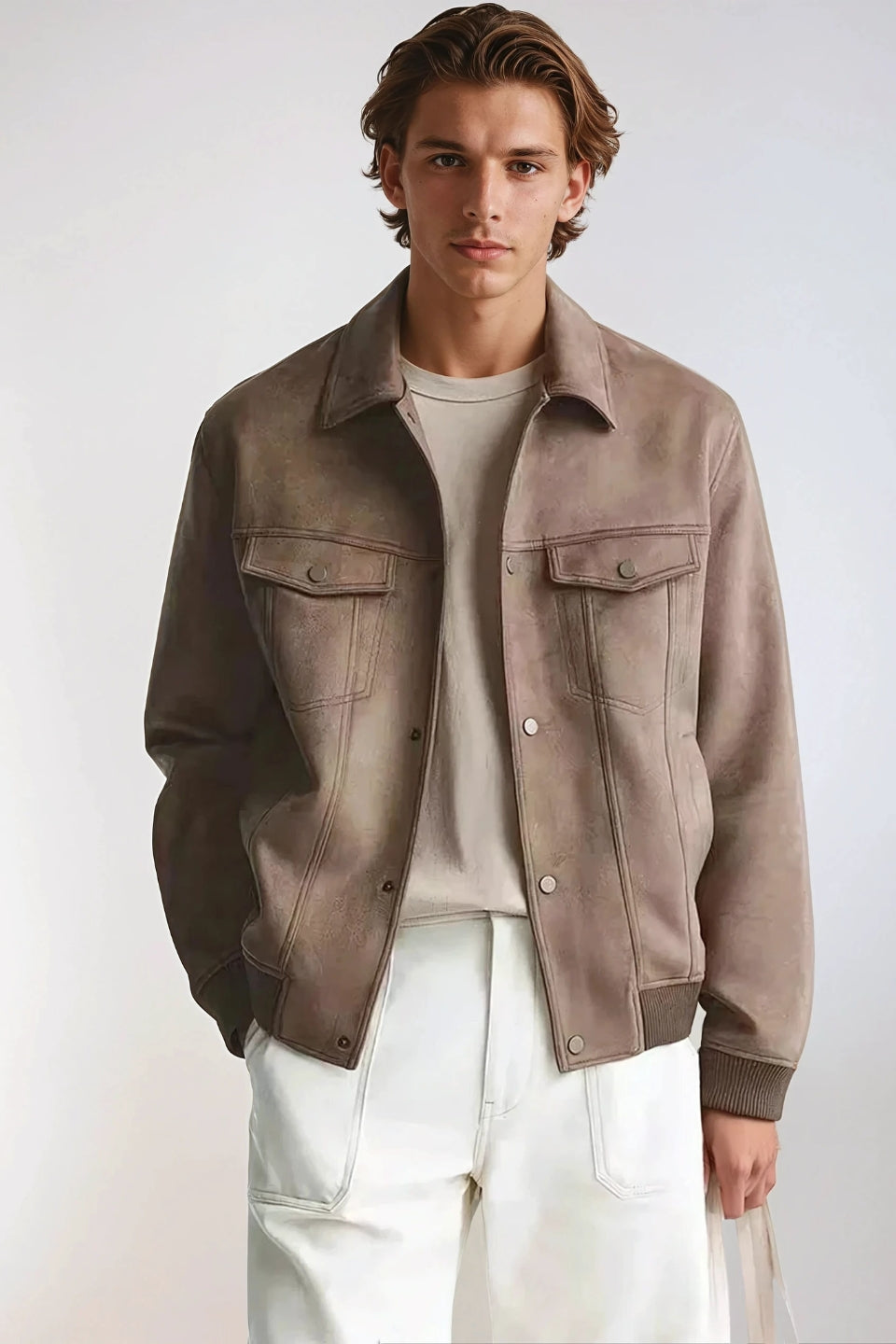 Luxe suede jack bruin