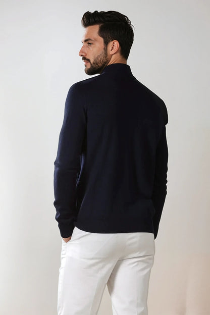 Portofino Kasjmier Mockneck – Nachtblauw