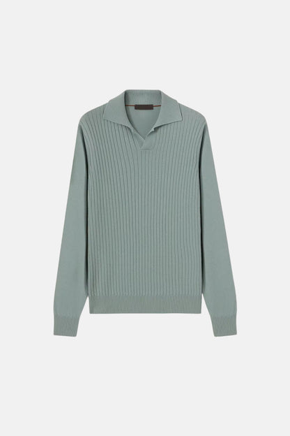 cashwool polo lang mintgroen