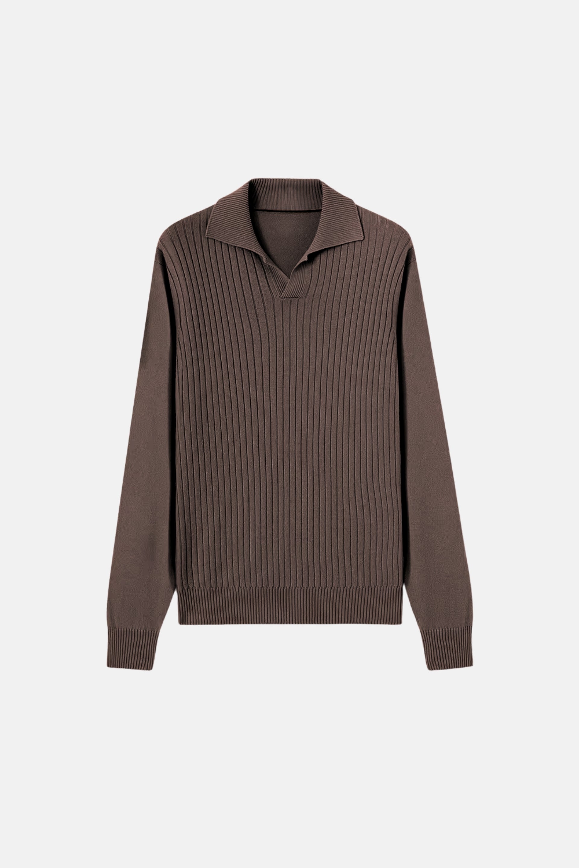 cashwool polo long brown
