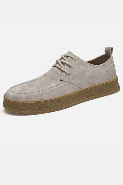 Suede flat classics lichtgrijs
