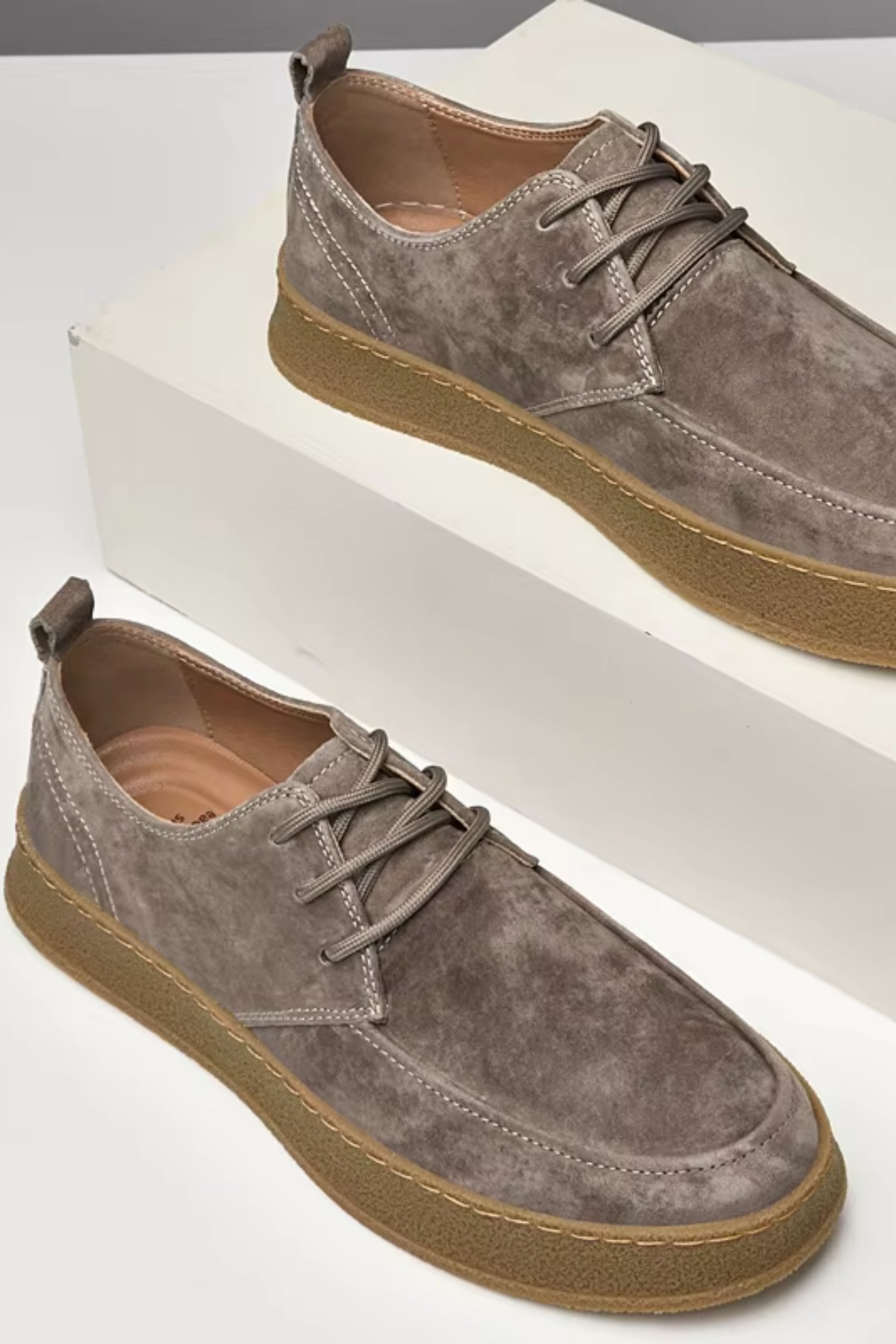 Suede flat classics donkergrijs