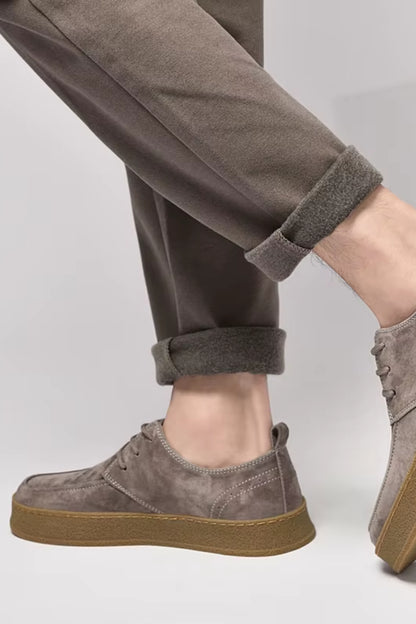 Suede flat classics donkergrijs