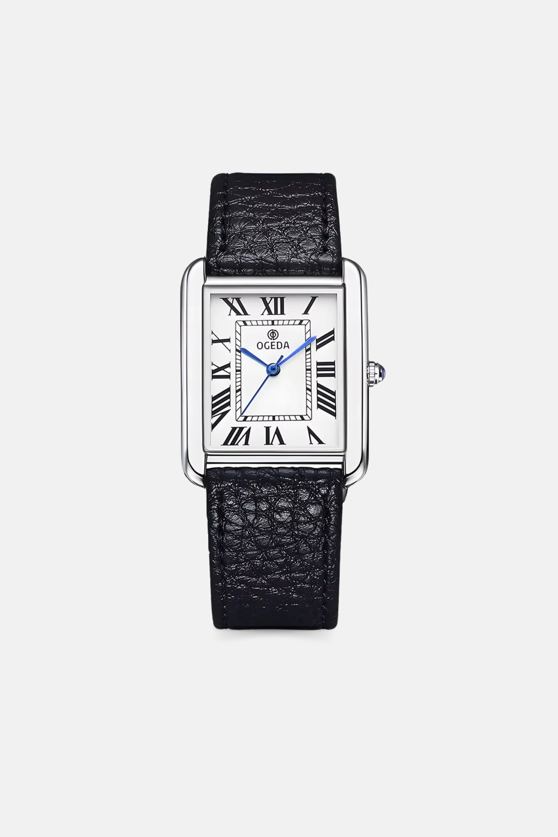 Paris square leather black/silver