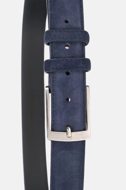 Suede riem donkerblauw