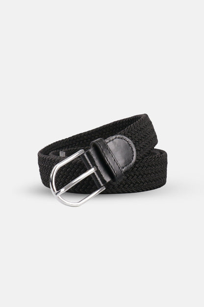 classic gevlochten riem zwart