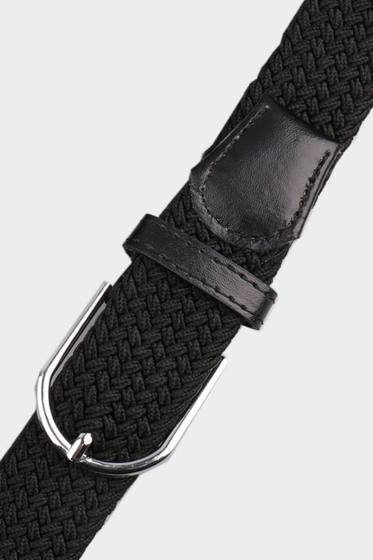 classic gevlochten riem zwart