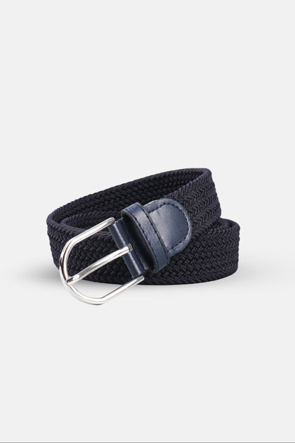 classic gevlochten riem donkerblauw