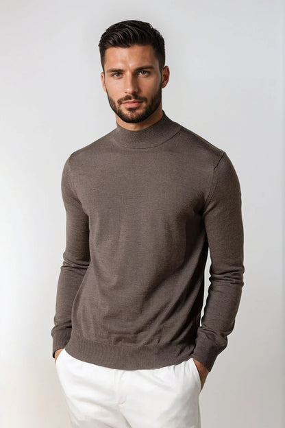 Portofino Kasjmier Mockneck – Mokka