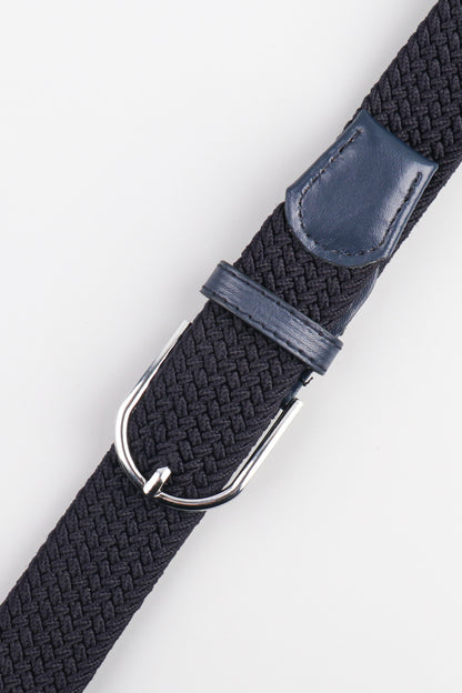 classic gevlochten riem donkerblauw