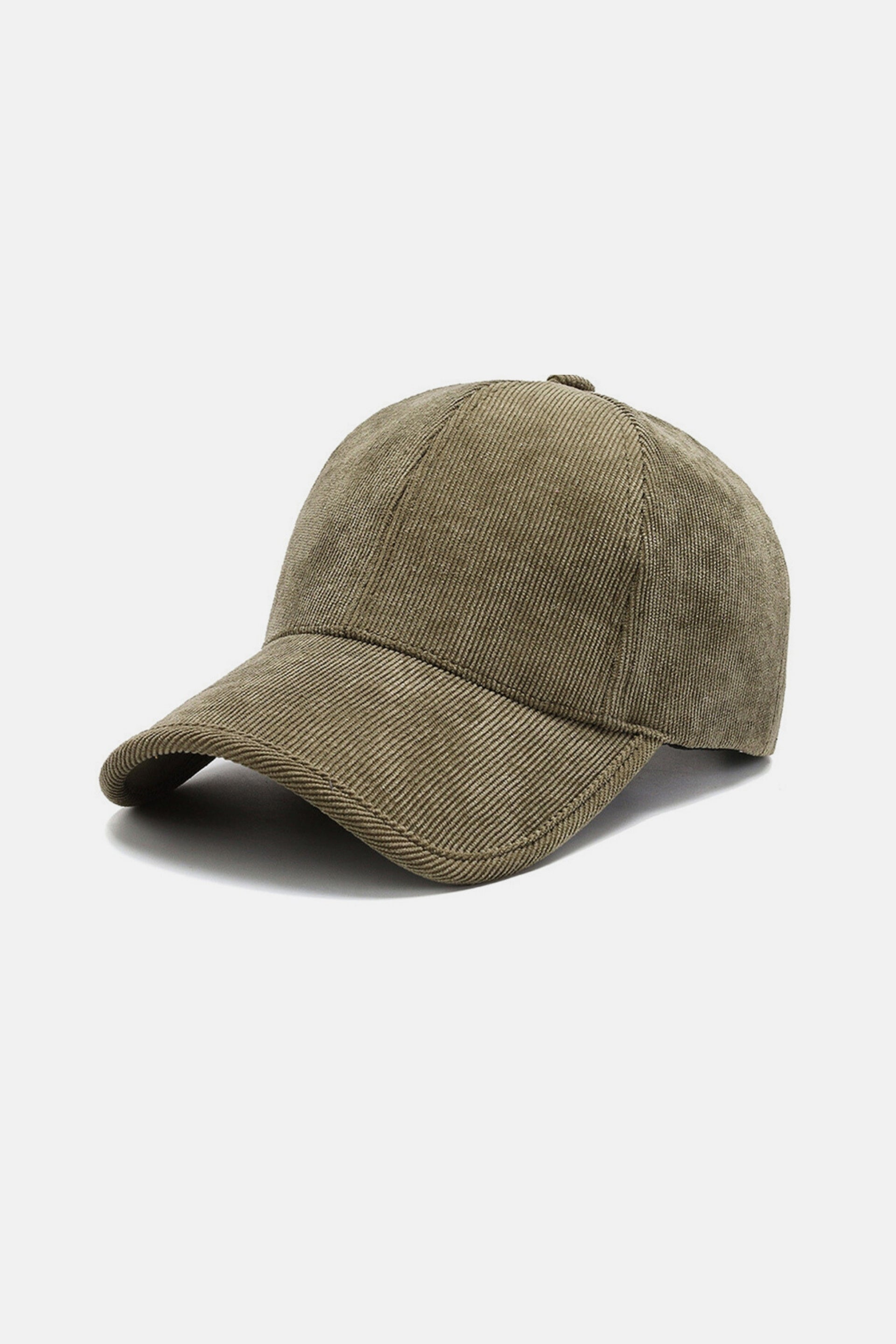 Suede geribbelde baseball cap khaki groen