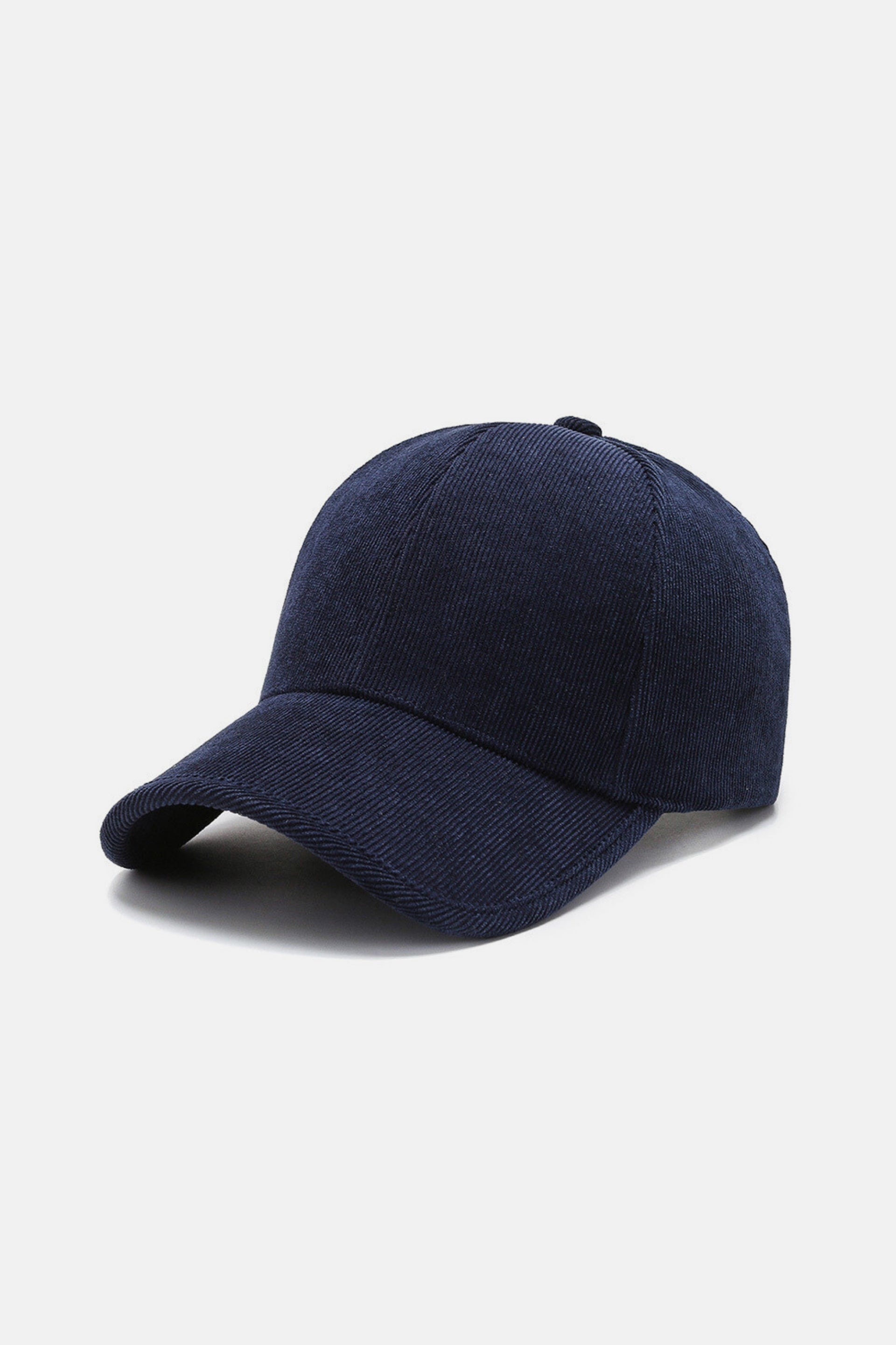 Suede geribbelde baseball cap donker blauw
