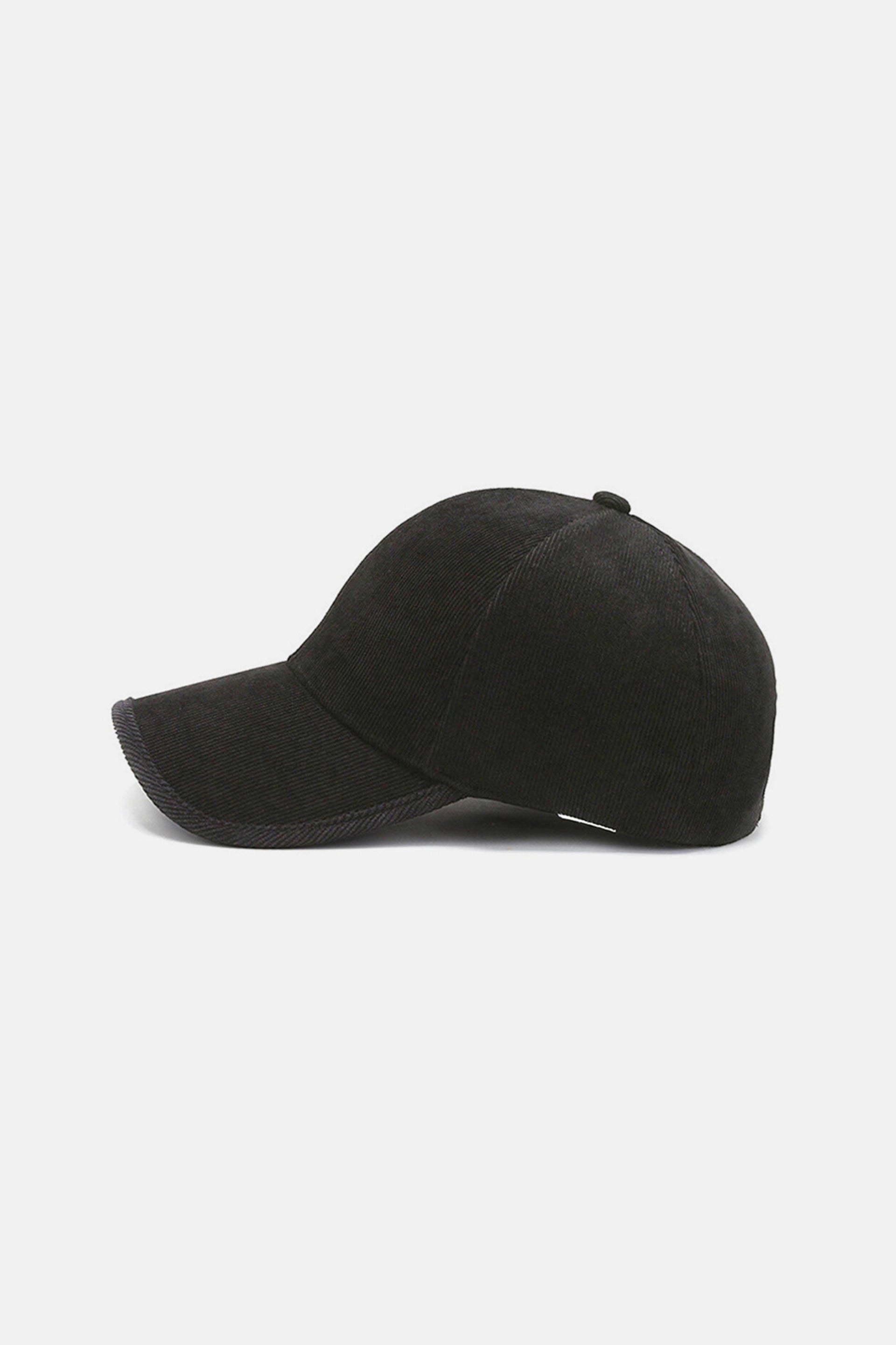 Suede geribbelde baseball cap zwart