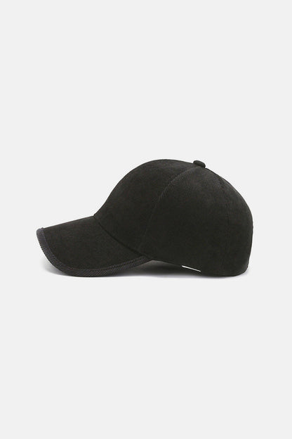 Suede geribbelde baseball cap zwart