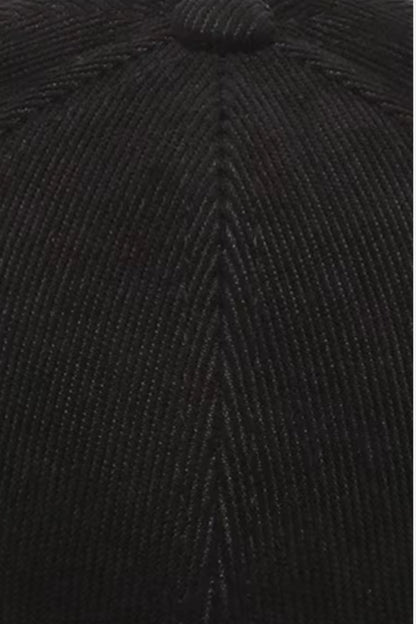 Suede geribbelde baseball cap zwart