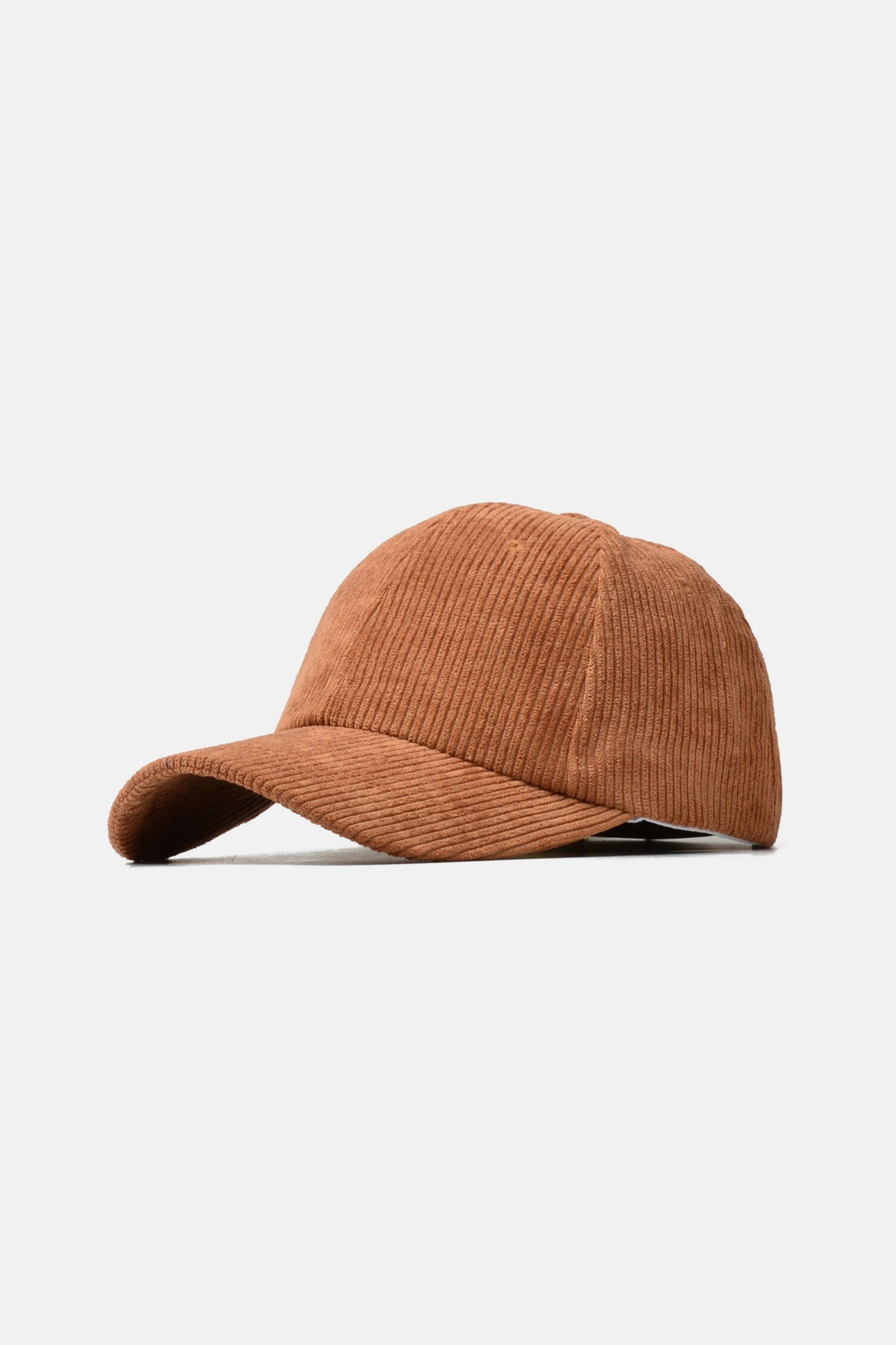 Suede geribbelde baseball cap caramel