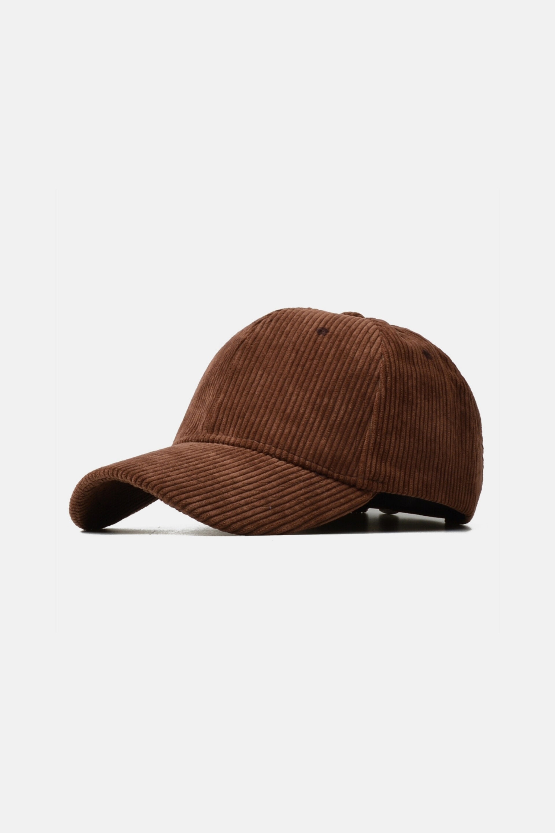 Suede geribbelde baseball cap donkerbruin