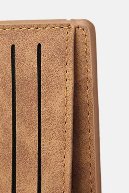 Suede portomonne licht bruin