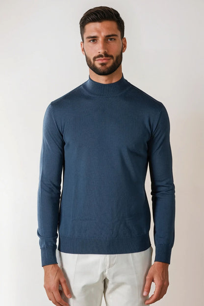 Portofino Kasjmier Mockneck – Marine