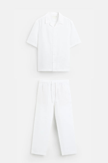 Premium linnen zomer set wit